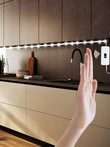 1pc  5V Lamp USB Motion LED Backlight TV Kitchen LED Strip Hand Sweep Waving ON OFF Sensor Light Diode Lights Double-Sided Tape - Warm White Light - View 4
