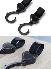 2pcs Baby Stroller Hook With Heart-Shaped For Hanging Pet Cart, Baby Bed, Bicycle, Electric Vehicle, Multifunctional 360 Degree Rotating Hook For Daily Use