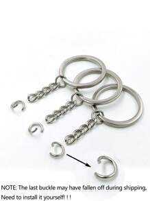 60/30 件金属钥匙扣，简约时尚，适合日常休闲使用，礼物纪念品，汽车配件包饰，学校可爱哥特 Y2k 包饰，带身份证夹的挂绳，汽车配件包饰，圣诞节 - 銀色 - 查看 2