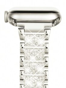 兼容 表带和表壳 38/40/41/42/44/45/46/49 毫米，采用闪亮水钻镶嵌金属表带和防震硬质 PC 表壳，表壳上镶嵌两排钻石。兼容 Series Ultra/11/10/9/8/7/6/5/4/3/SE。女士时尚闪亮表壳套装。 - 星光粉 - 查看 6