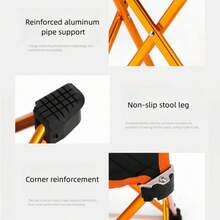 1只藍色野外超輕鋁合金摺疊凳,釣魚凳,多功能方凳,便攜小椅子,大號尺寸