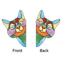 1 件不对称猫形多色亚克力太阳捕手带链，适用于墙壁/窗户悬挂、浴室/后院/花园装饰、音乐节送给朋友的礼物 - 彩色 - 查看 2