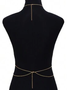 1 Miếng Đúng mốt Đơn giản Hai lớp Tua Dây chuyền cơ thể , Thích hợp Đối với Của phụ nữ Mặc hàng ngày , Kỳ nghỉ , bờ biển , - Màu vàng - Xem 4