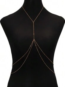 1 Miếng Đúng mốt Đơn giản Hai lớp Tua Dây chuyền cơ thể , Thích hợp Đối với Của phụ nữ Mặc hàng ngày , Kỳ nghỉ , bờ biển , - Màu vàng - Xem 3