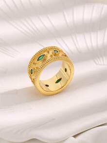 1個多色立方氧化鋯拉絲飾面開口戒指 - 彩色 - 查看 3