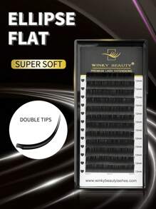 Winky Beauty 椭圆扁平睫毛延长单根长度 8-15 毫米自然柔软丝质经典单根浓密 12 排 0.15 毫米/0.20 毫米种植单根假睫毛优质线材哑光黑色化妆适合专业睫毛师睫毛簇、睫毛簇、单根睫毛、睫毛、假睫毛 - C - 查看 2