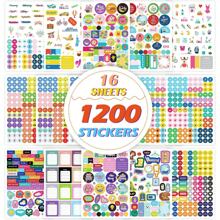 16 Sheets 1200 Stickers Plan Themed Label Stickers, Sun And Moon Diy Plan Sticker Set For Planner, Calendar, Budget, Holiday, Adult Work Journal - Multicolor - View 1
