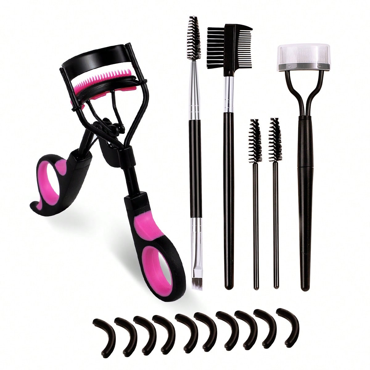 6 In 1 Lash Curler Set Eyelash Curler Eyebrow Brush Kit For Women With Lash Curler, Eyelash Comb Separator, Mascara Brushes, Angled Eyebrow Brush And Comb, 10 Silicone Refills Pads For Lash & Brow,Makeup,Cheap,Room Decor,Vanity,Travel,Bedroom,Makeup Accessories,Eyelash Curler,Cheap,Stocking Stuffers,Makeup,Makeup Tools,Cheap Stuff,Gifts,Gifts For Women,Christmas Gifts,Giveaways,Travel,Cheap Stuff,Travel Essential