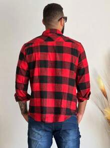 Men Shirts - Red and Black - View 3