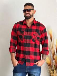 Men Shirts - Red and Black - View 2