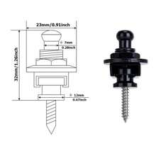 1 Pc Guitar Strap Lock Straplock Button for all Acoustic Electric Bass Guitar Strap Guitar Accessories - Multicolor - View 2