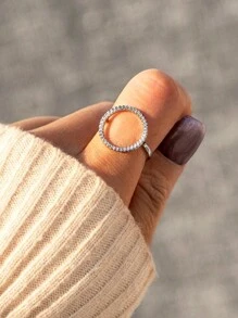 1 Stück Diamanten Ring Für Damen, Schmuck Für Frauen S925 Sterling Silber Exquisite Doppelschicht-ring Feiner Schmuck Geschenk Für Mädchen Tägliche Lebens Dekoration