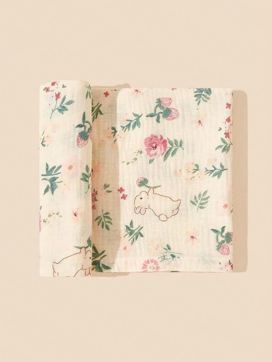 1pc Printed Pattern Baby Soft & Breathable Swaddle Blanket - Multicolor - View 1