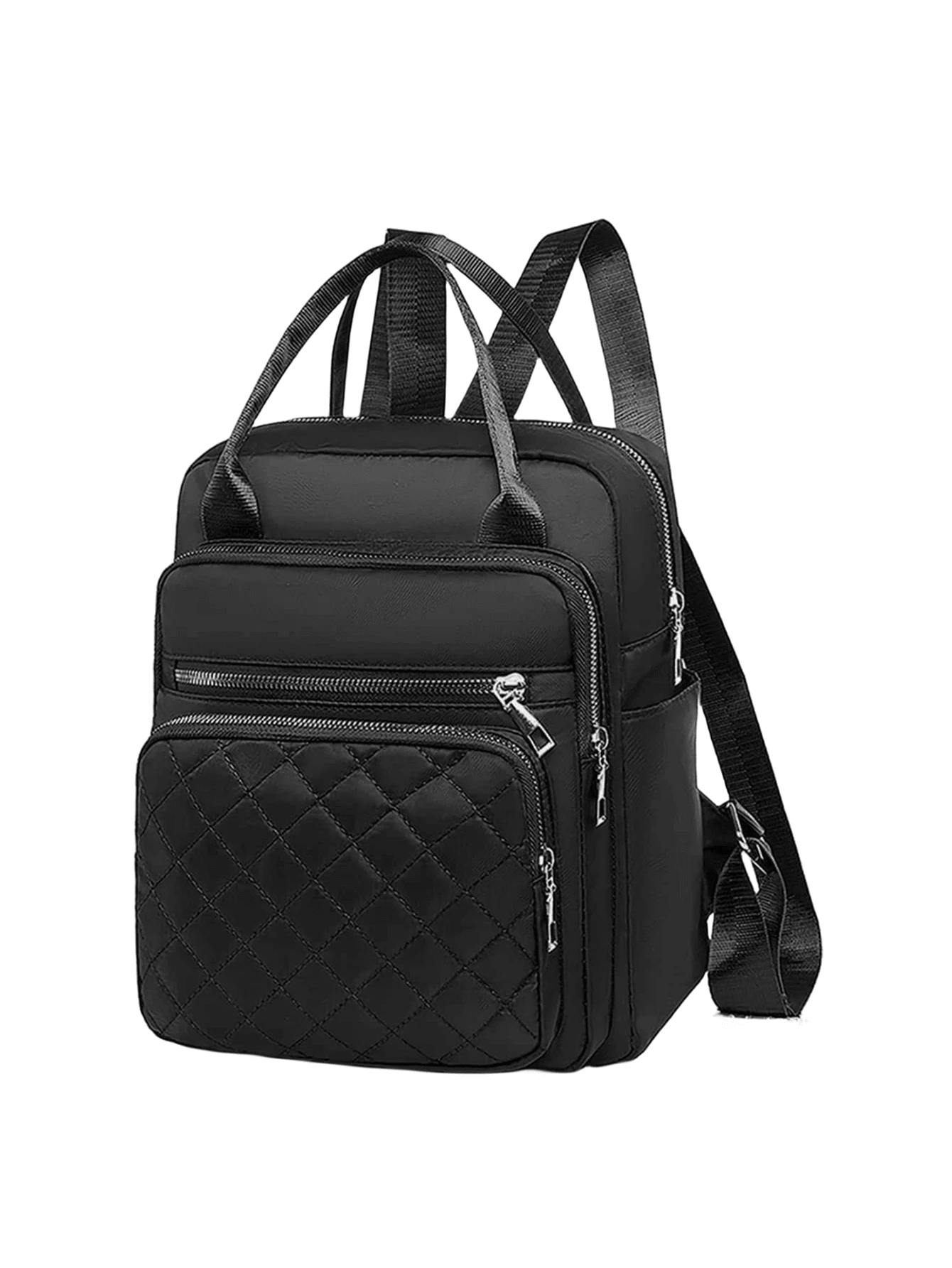 Small Square Backpack, Argyle Quilted Travel Rucksack, Waterproof ...