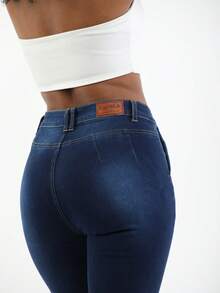 Colombian Jeans Lift Butts For Women - Dark Wash - View 8