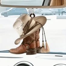 1pc 2D Flat Acrylic Cowboy Boot Keychain, Fashion Keyring Pendant Accessory, Car Rearview Mirror Hanger To Add Style To Your Vehicle Gift Souvenir Car Accessories Bag Charm School Cute Goth Y2k Bag Accessories Lanyards With Id Holder Car Accessories Bag Charms Christmas