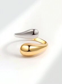 FOREVER QUEEN 925 Sterling Silver Teardrop Adjustable Ring, Women's Engagement/Couple Ring, Party Accessory, Gift - Silver - View 5