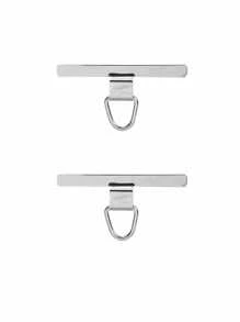 2 件装通用手机挂绳贴片金属超薄手机带配件滑雪跑步登山专用，不锈钢手机夹防丢手机挂绳贴片夹（不含挂绳） - 銀色 - 查看 5