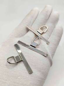 2 件装通用手机挂绳贴片金属超薄手机带配件滑雪跑步登山专用，不锈钢手机夹防丢手机挂绳贴片夹（不含挂绳） - 銀色 - 查看 3