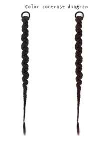 26英寸假发辫子扭辫假辫拳击辫扭辫甜美酷辣仿真扭辫脏马尾辫 - 黑色 - 查看 5