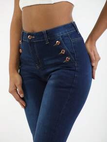 Colombian Jeans Lift Butts For Women - Dark Wash - View 7