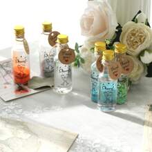 50入組帶蓋50ml迷你婚禮酒瓶,可重複使用的空白塑膠丙烯酸短酒瓶,婚禮派對禮物佳品 - 無色 - 查看 9