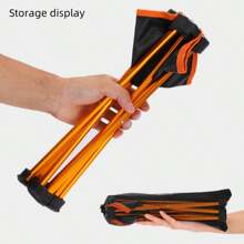 1只藍色野外超輕鋁合金摺疊凳,釣魚凳,多功能方凳,便攜小椅子,大號尺寸