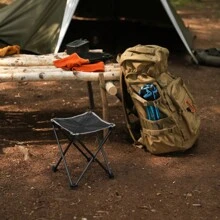 1只藍色野外超輕鋁合金摺疊凳,釣魚凳,多功能方凳,便攜小椅子,大號尺寸