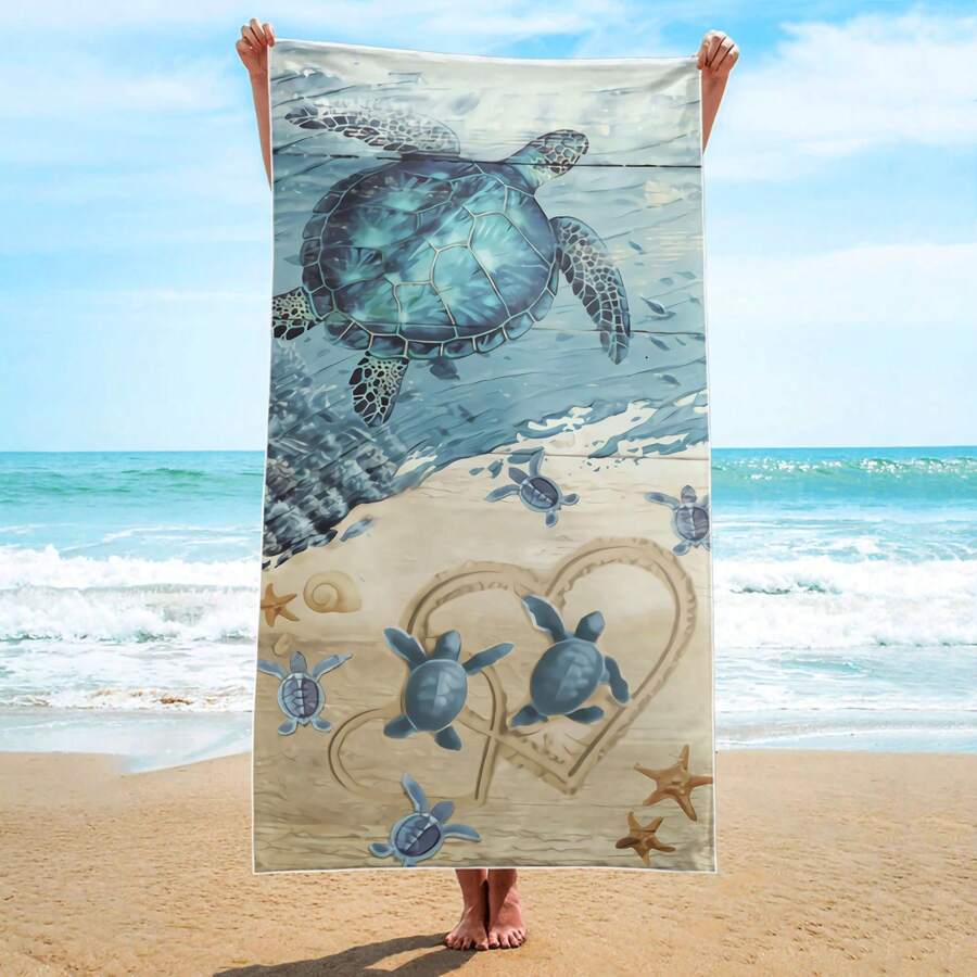 1條大海灘巾/浴巾,旅行者必備禮物。適用於游泳池、野營、海灘度假、成年女性和男性 - 彩色 - 查看 1