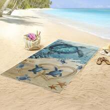 1條大海灘巾/浴巾,旅行者必備禮物。適用於游泳池、野營、海灘度假、成年女性和男性 - 彩色 - 查看 4