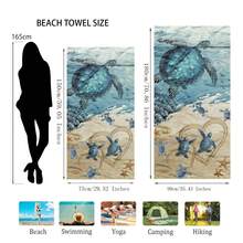 1條大海灘巾/浴巾,旅行者必備禮物。適用於游泳池、野營、海灘度假、成年女性和男性 - 彩色 - 查看 2