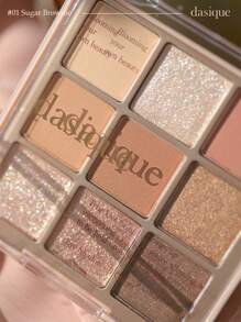 Dasique 眼影盘 #01 糖布朗尼，眼影盘，纯素韩国彩妆，无动物实验，纯素，9 种易于晕染的色调，哑光和珠光质地，附赠精美韩国彩妆礼品 - 01 Sugar Brownie - 查看 3