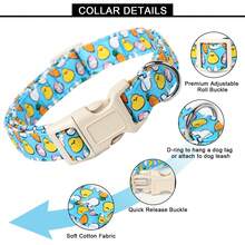 1入限量版復活節兔子和彩蛋印花宠物项圈,適用於貓狗室內/室外,面料製成,米色塑料扣 - 淺藍色 - 查看 3