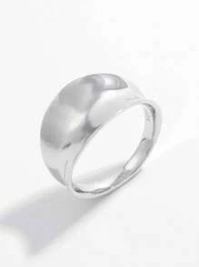 这款经典优雅的925纯银戒指，设计简约时尚，厚实耐戴，采用凹面扁平设计，是女士约会和展现个性的理想之选，也是一份贴心的礼物。 - 銀色 - 查看 1