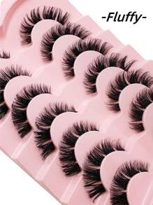 Rikuaild 7 pares de pestañas de ojo de gato, pestañas postizas naturales, suaves y esponjosas, pestañas cruzadas de Manga, pestañas naturales tenues,pestañas pestans extensiones de pestañas