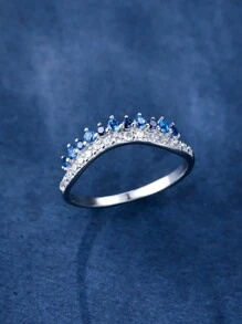 1 Máy Tính Quyến Rũ Đính Đá Cubic Zirconia Trang Trí Bạc Cưới Ban Nhạc Cho Nữ Trang Trí Hàng Ngày - Bạc - Xem 1