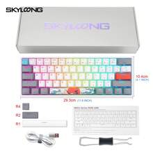 SKYLOONG SK61 USB Wired Keyboard 60% Profile RGB Backlight Mechanical Keyboard Hot Swappable Optical Switch PBT Double-Shot Keycaps Tactile/Linear Switch Gaming Keyboard - SEA and SUN V2 - View 12