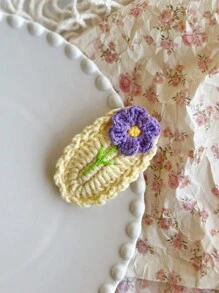 1 chiếc kẹp tóc bện nhiều màu sắc dễ thương bằng len dành cho nữ và bé gái, thủ công, lý tưởng để đeo hàng ngày, đi học, làm quà tặng cho bạn gái, gia đình và các cặp đôi, phụ kiện tóc, kẹp tóc, kẹp tóc, đồ dùng học tập - kẹp tóc hoa - Xem 4