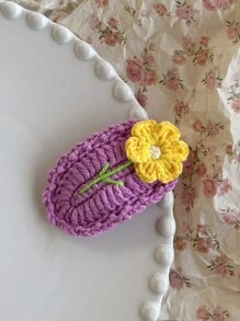 1 chiếc kẹp tóc bện nhiều màu sắc dễ thương bằng len dành cho nữ và bé gái, thủ công, lý tưởng để đeo hàng ngày, đi học, làm quà tặng cho bạn gái, gia đình và các cặp đôi, phụ kiện tóc, kẹp tóc, kẹp tóc, đồ dùng học tập - kẹp tóc hoa - Xem 8