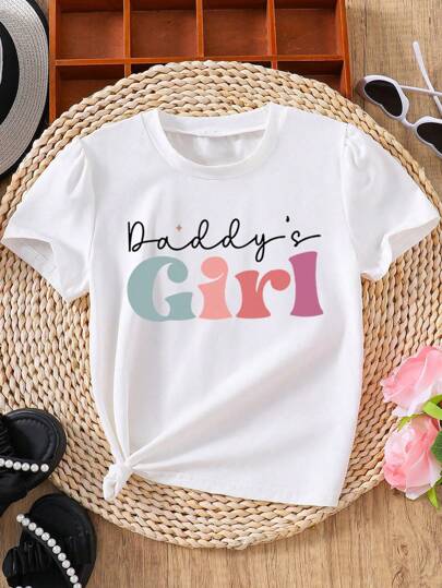 少女字母印花短袖t卹