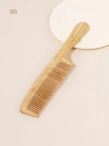 Bamboo Hair Comb, 1pc, Natural Anti-Static, With Tail Comb, Toothed Comb, Double Headed Comb, Wooden Comb With Handle, Scalp Massage Brush, Used For Wet Or Dry Hair Removal And Styling,Hair Brush,Comb,Hair Tools,Hair Products And Accessories For Barber Salon Beauty Travel Essentials
