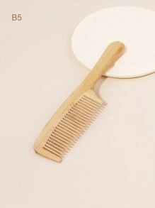 Bamboo Hair Comb, 1pc, Natural Anti-Static, With Tail Comb, Toothed Comb, Double Headed Comb, Wooden Comb With Handle, Scalp Massage Brush, Used For Wet Or Dry Hair Removal And Styling,Hair Brush,Comb,Hair Tools,Hair Products And Accessories For Barber Salon Beauty Travel Essentials