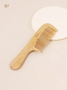 Bamboo Hair Comb, 1pc, Natural Anti-Static, With Tail Comb, Toothed Comb, Double Headed Comb, Wooden Comb With Handle, Scalp Massage Brush, Used For Wet Or Dry Hair Removal And Styling,Hair Brush,Comb,Hair Tools,Hair Products And Accessories For Barber Salon Beauty Travel Essentials