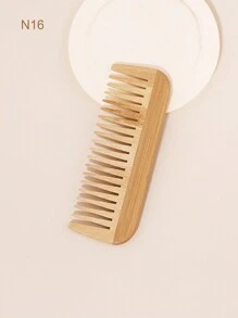 Bamboo Hair Comb, 1pc, Natural Anti-Static, With Tail Comb, Toothed Comb, Double Headed Comb, Wooden Comb With Handle, Scalp Massage Brush, Used For Wet Or Dry Hair Removal And Styling,Hair Brush,Comb,Hair Tools,Hair Products And Accessories For Barber Salon Beauty Travel Essentials