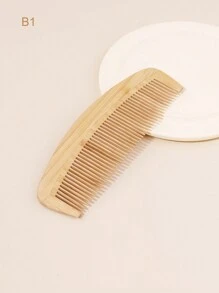 Bamboo Hair Comb, 1pc, Natural Anti-Static, With Tail Comb, Toothed Comb, Double Headed Comb, Wooden Comb With Handle, Scalp Massage Brush, Used For Wet Or Dry Hair Removal And Styling,Hair Brush,Comb,Hair Tools,Hair Products And Accessories For Barber Salon Beauty Travel Essentials