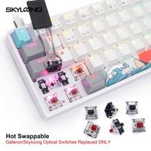 SKYLOONG SK61 USB Wired Keyboard 60% Profile RGB Backlight Mechanical Keyboard Hot Swappable Optical Switch PBT Double-Shot Keycaps Tactile/Linear Switch Gaming Keyboard - SEA and SUN V2 - View 7