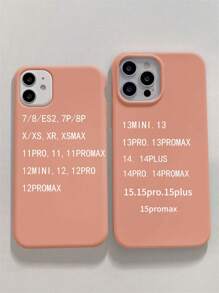Silicone Phone Case Porous Coral Candy Minimalist Solid Color Phone Case, Matte Creative Shockproof Phone Cover Compatible With Iphone11 12 13 14 15 16Plus 13ProMax XR 16 14Plus 14ProMax 13ProMini Waterproof Anti-Fall Scratch Resistant - Coral Orange - View 4
