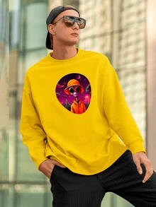 Men Sweatshirts - Màu vàng - Xem 3