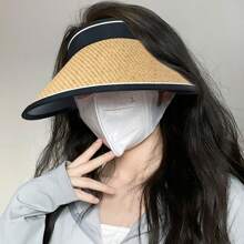 Double-Layer Woven Sun Hat, Foldable, Wide-Brimmed, Sunscreen, Fashionable And Personalized, Suitable For Beach, Summer