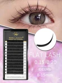 Winky Beauty 椭圆扁平睫毛延长单根长度 8-15 毫米自然柔软丝质经典单根浓密 12 排 0.15 毫米/0.20 毫米种植单根假睫毛优质线材哑光黑色化妆适合专业睫毛师睫毛簇、睫毛簇、单根睫毛、睫毛、假睫毛 - C - 查看 5
